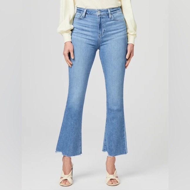 Paige Claudine Jeans Size 24 Darling With Siesta Hem High Rise Ankle Flare